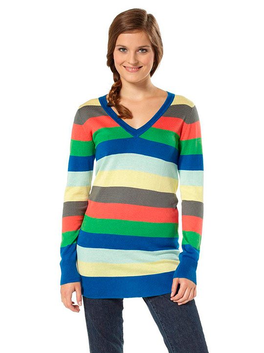 Модный женский вязаный пуловер