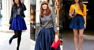 Синяя юбка: с чем и как ее носить