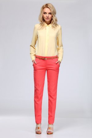 Модные женские брюки кораллового цвета 2023