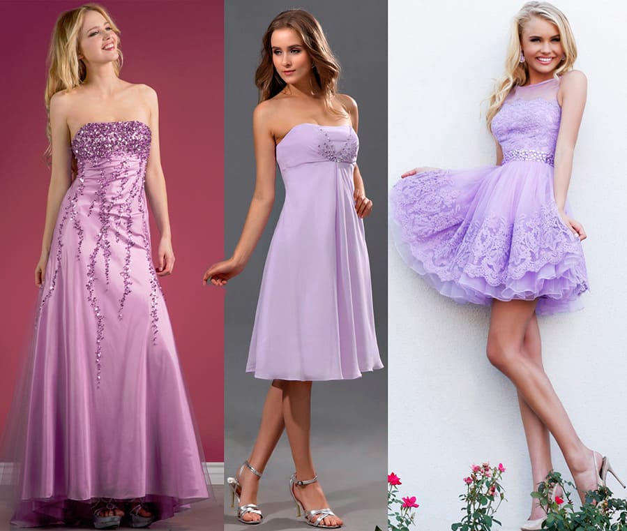 Красивые лиловые платья