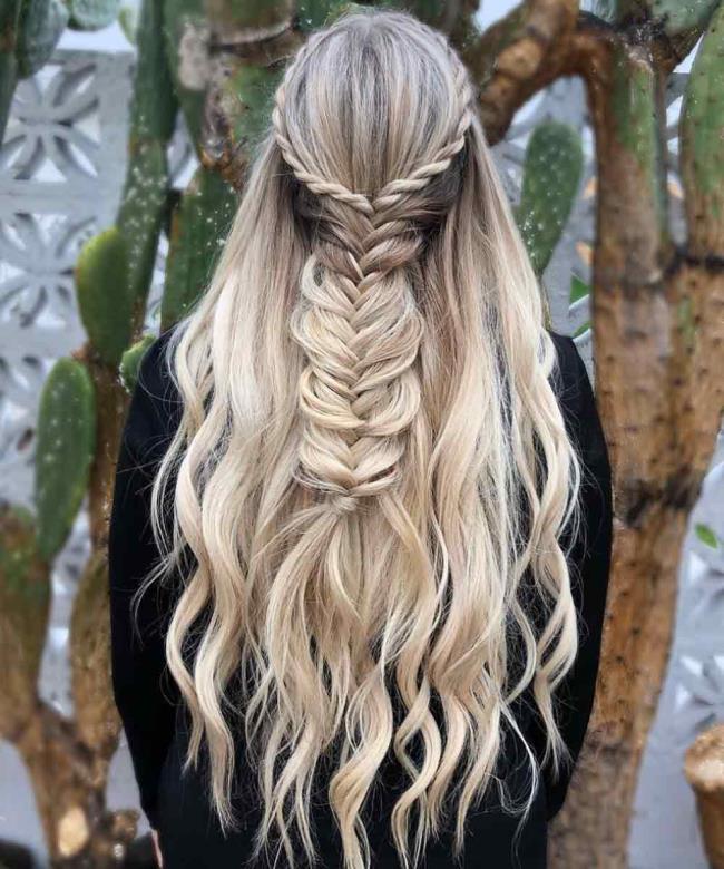 Прическа на длинные волосы с косами
