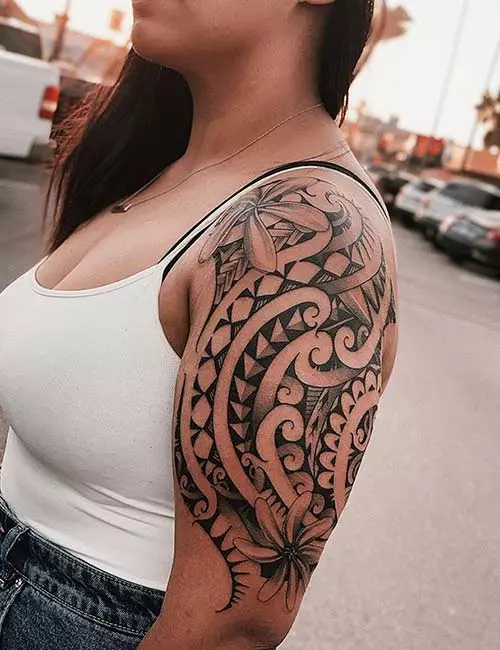 Плечо филиппинский дизайн татуировки для женщин